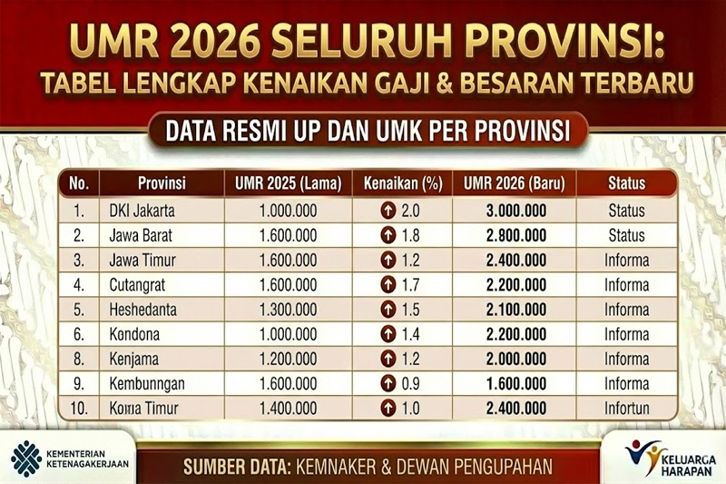 Pemerintah Resmi Naikkan UMP dan UMK 2026 Signifikan