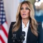 Ibu Negara Melania Trump berbicara di Gedung Putih pada 10 Oktober 2025. Foto: AFP