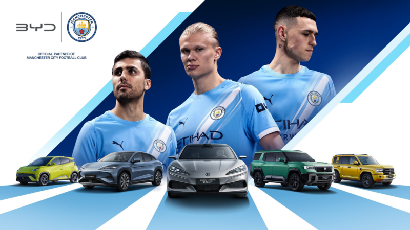 BYD dan Denza Kendaraan Resmi Manchester City