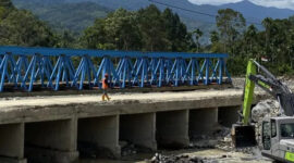 Jembatan di Desa Bener Berpapah, Kecamatan Ketambe, Aceh Tenggara, Aceh, 
