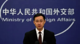 Juru bicara Kementerian Luar Negeri China Lin Sword. Foto oleh Reuters.